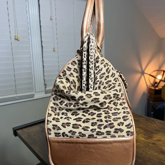 Tarina Tarantino Leopard Print Tote with Metallic Bronze Accents - Picture 7 of 9